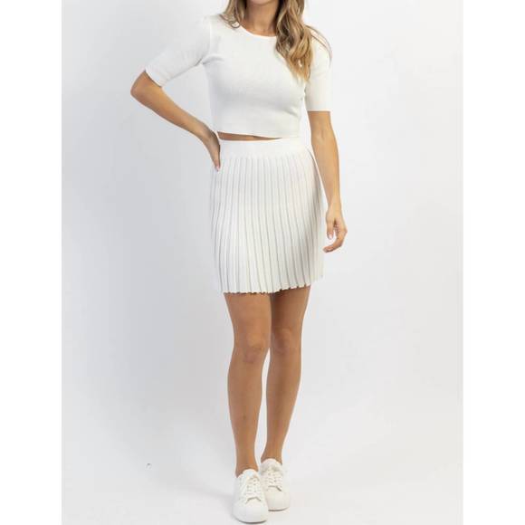 NEW RIVIR twice as nice pleated skirt set in white - Picture 1 of 6
